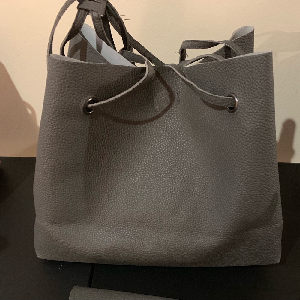 Charcoal gray tote